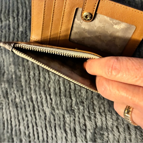 Karl Lagerfeld Beige and Brown Monogram Wallet - Picture 4 of 5